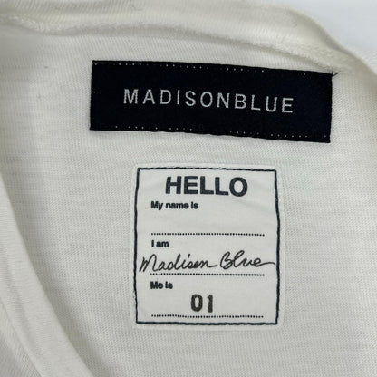 MADISON BLUE マディソンブルー MB184-7014 ホワイト×ブラック HELLO ショートスリーブカットソー トップス