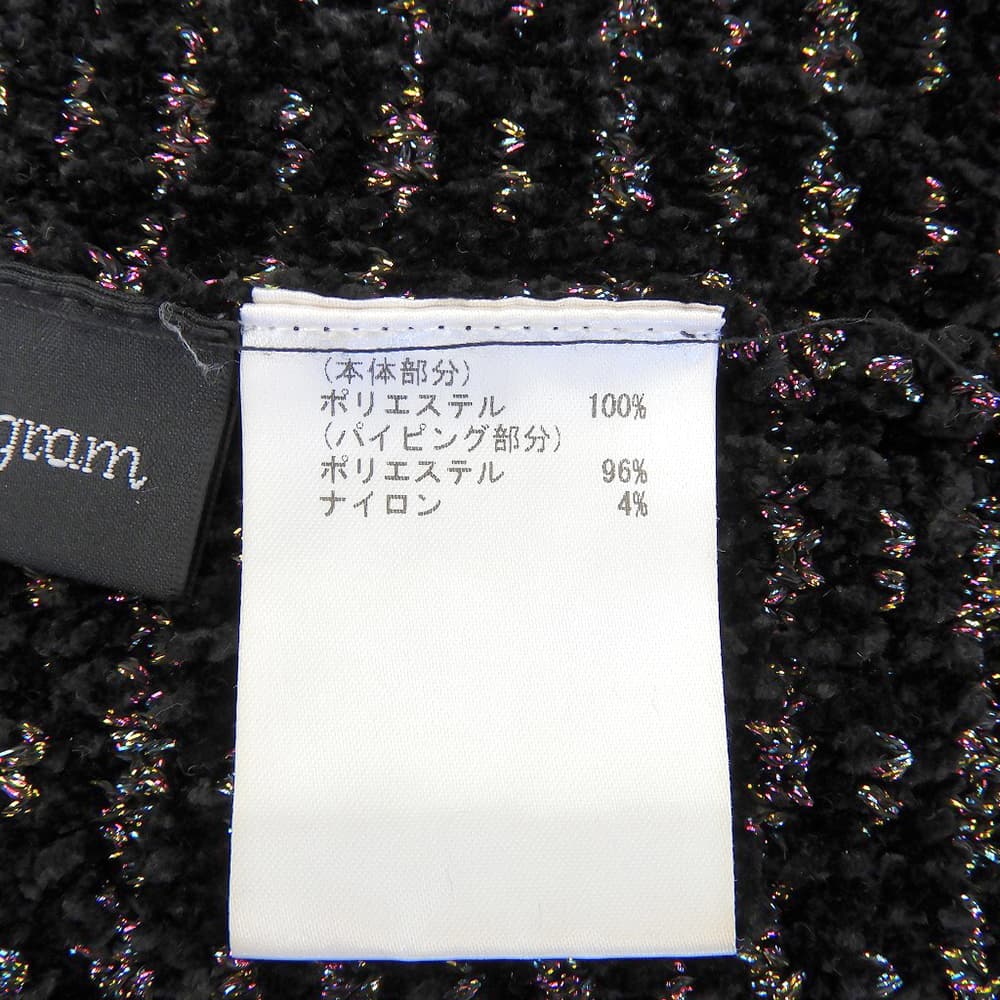 Diagram ダイアグラム 金ボタン ツイードニットカーディガン レディース ブラック 36 24年製 トップス