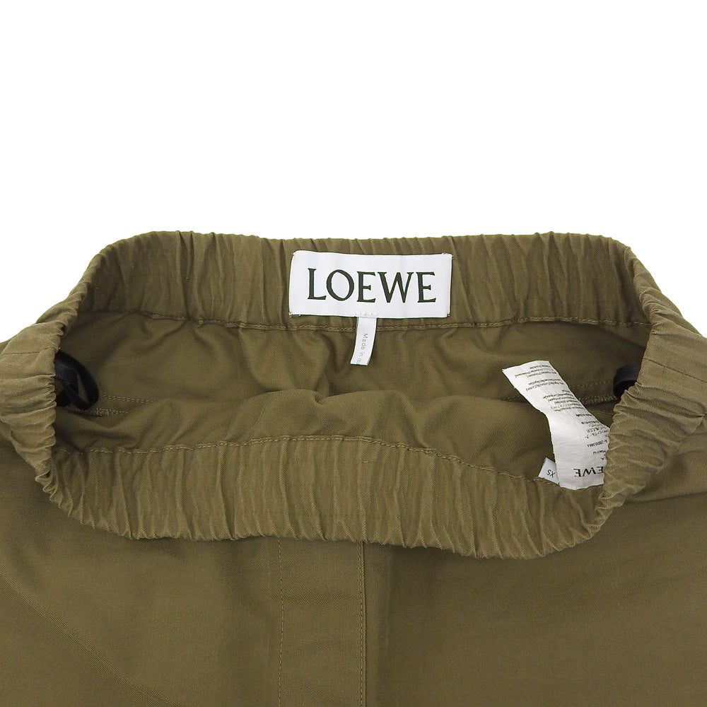 LOEWE ロエベ コットン ゴムウエスト パンツ ボトムス レディース カーキ XS S540Y04XEK ボトムス