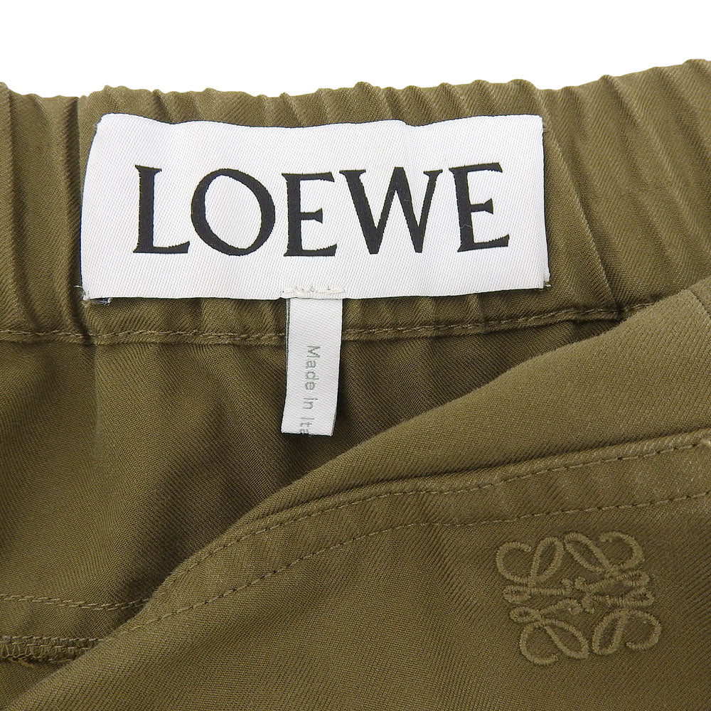 LOEWE ロエベ コットン ゴムウエスト パンツ ボトムス レディース カーキ XS S540Y04XEK ボトムス