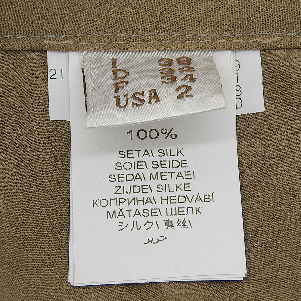 BRUNELLO CUCINELLI ブルネロクチネリ シアープリーツスカート レディース カーキ 38　シルク100% スカート