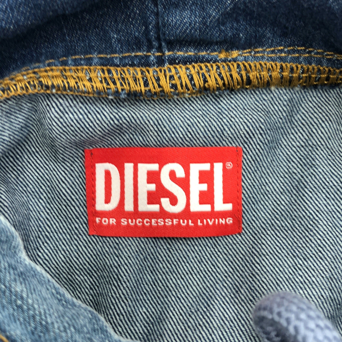 DIESEL ディーゼル A09691 ブルー デニムデザイン ダメージ加工 フーディ トップス