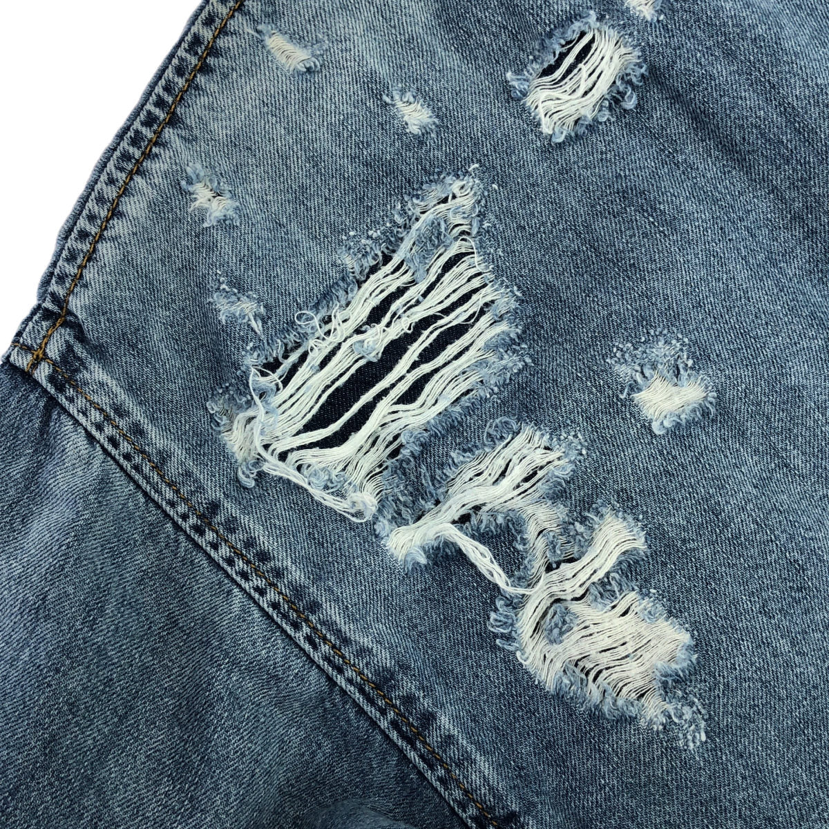 DIESEL ディーゼル A09691 ブルー デニムデザイン ダメージ加工 フーディ トップス