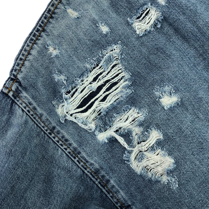 DIESEL ディーゼル A09691 ブルー デニムデザイン ダメージ加工 フーディ トップス