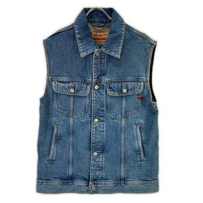 DIESEL A03872 Blue D-BARCY-SM Denim Vest Jacket