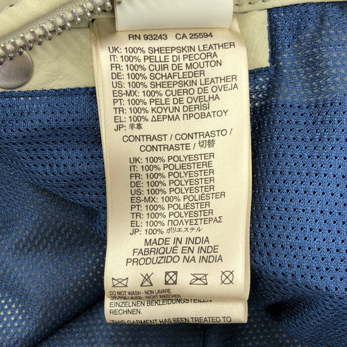 DIESEL ディーゼル オフホワイト レザー Our Superior Leather Quality ジップアップジャケット ジャケット