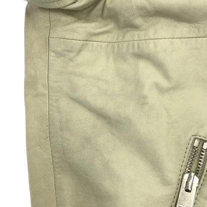 DIESEL ディーゼル オフホワイト レザー Our Superior Leather Quality ジップアップジャケット ジャケット