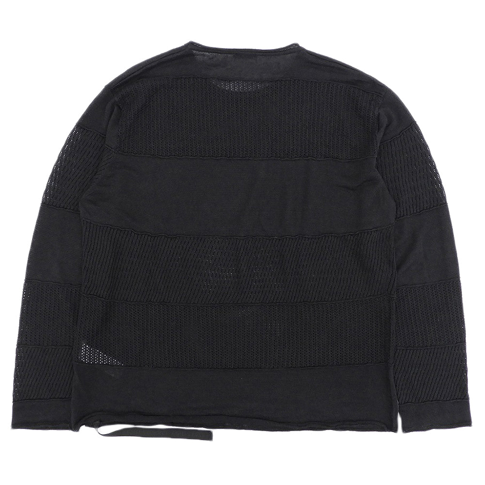 DIESEL ディーゼル ニット切り替え ロングスリーブ リネン トップス メンズ ブラック M トップス