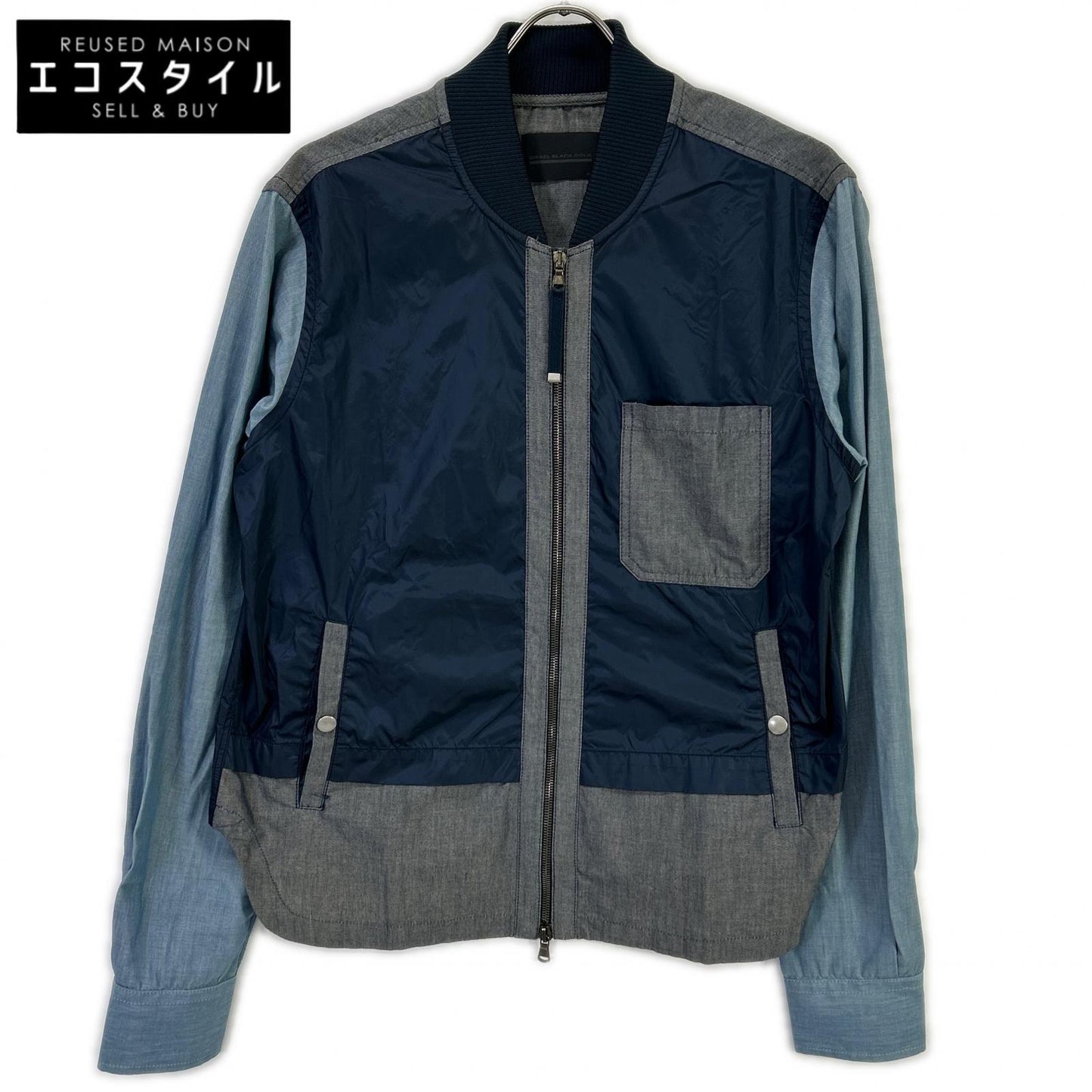 DIESEL BlackGold ディーゼルブラックゴールド ネイビー×ブルー 切り替え ジップアップジャケット ジャケット