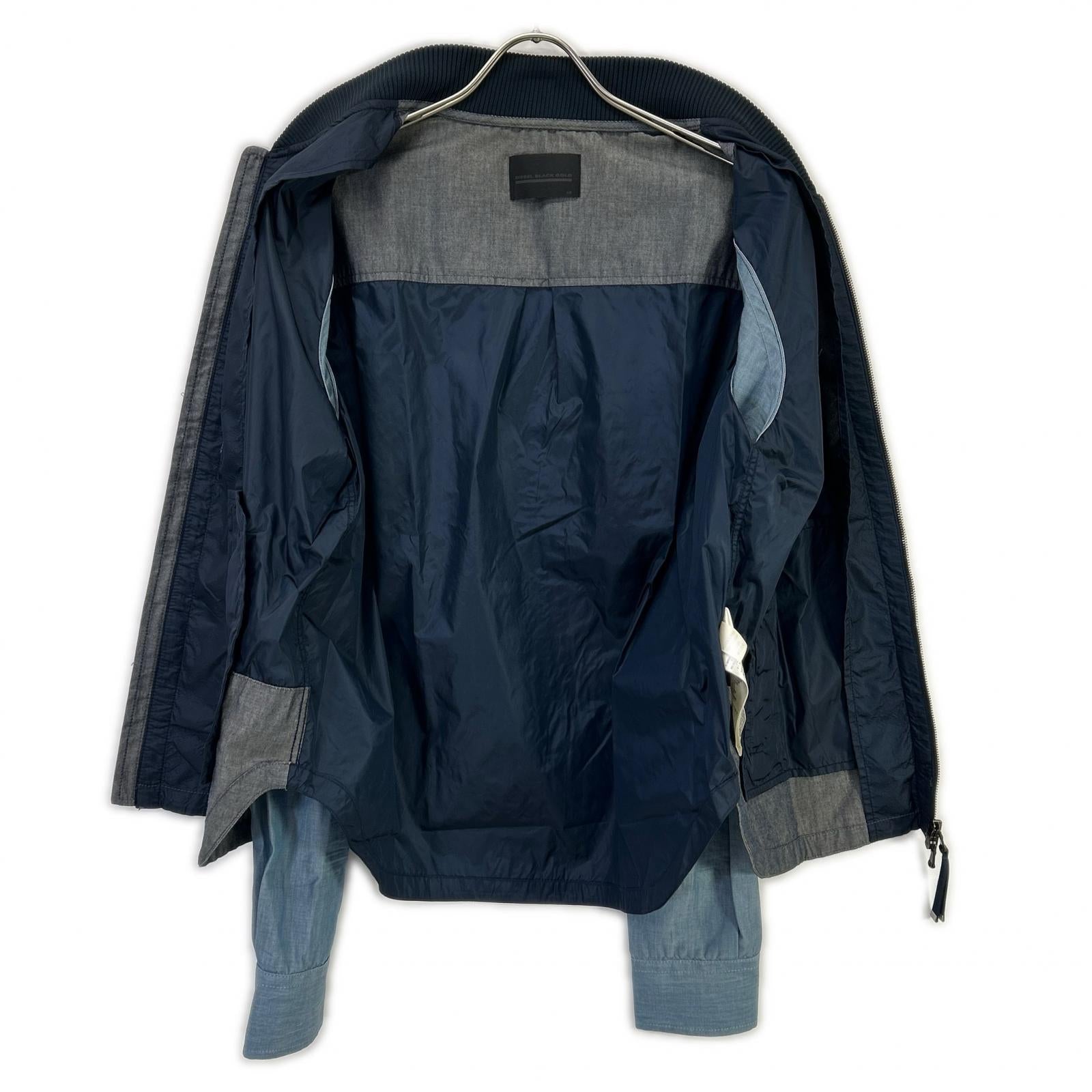 DIESEL BlackGold ディーゼルブラックゴールド ネイビー×ブルー 切り替え ジップアップジャケット ジャケット