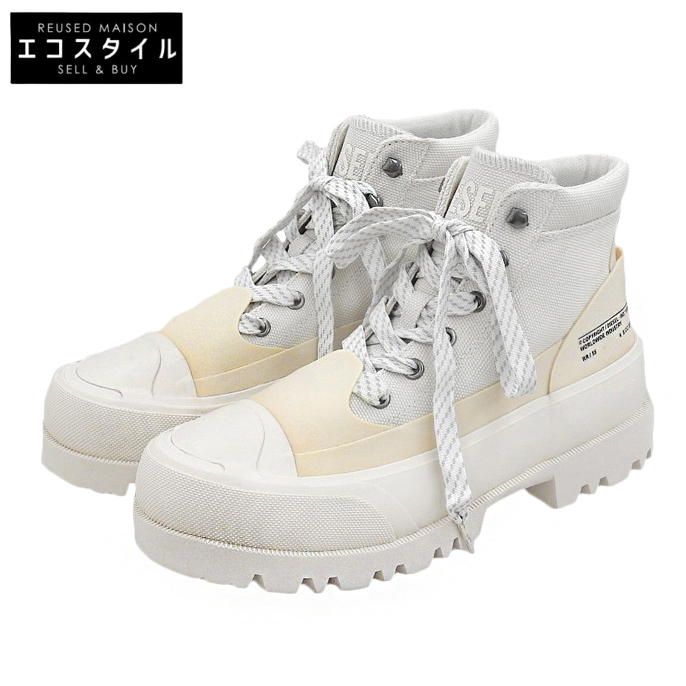DIESEL ディーゼル 新品同様 D-HIKO BT X ローカットブーツ シューズ メンズ アイボリー 25.5cm Y02964 シューズ