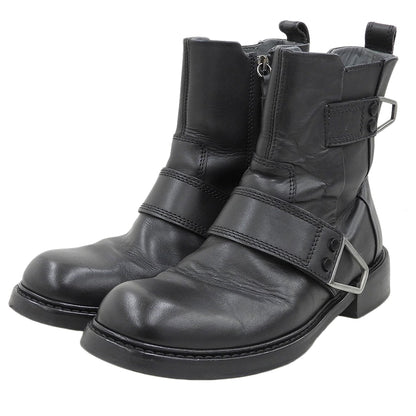 DIESEL ディーゼル D-JACK BELTED インサイドジップ ブーツ レザー シューズ メンズ ブラック 40 シューズ