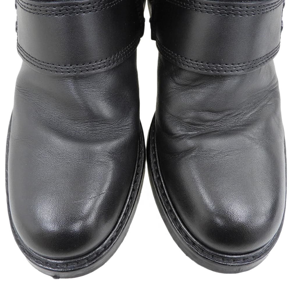 DIESEL ディーゼル D-JACK BELTED インサイドジップ ブーツ レザー シューズ メンズ ブラック 40 シューズ
