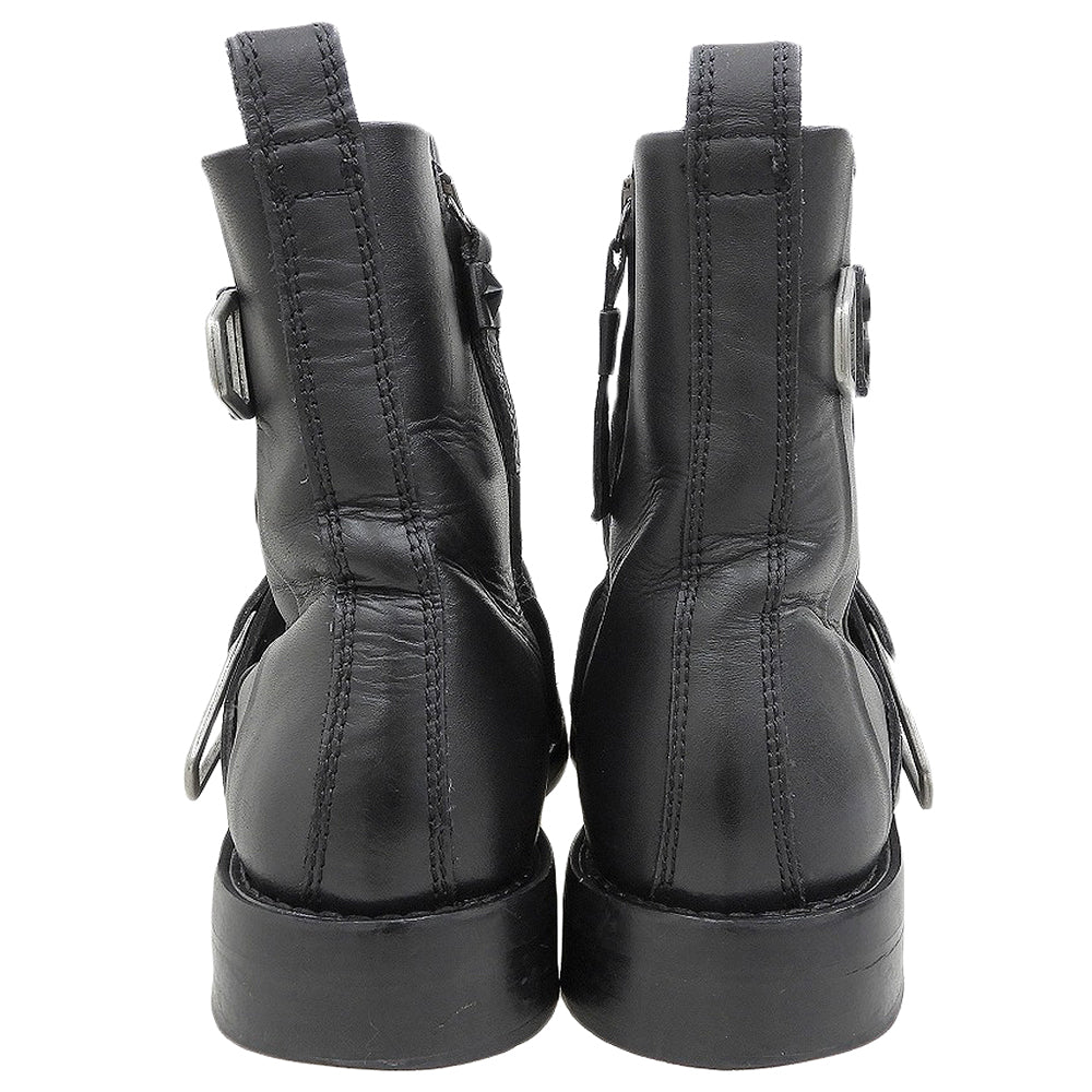 DIESEL ディーゼル D-JACK BELTED インサイドジップ ブーツ レザー シューズ メンズ ブラック 40 シューズ