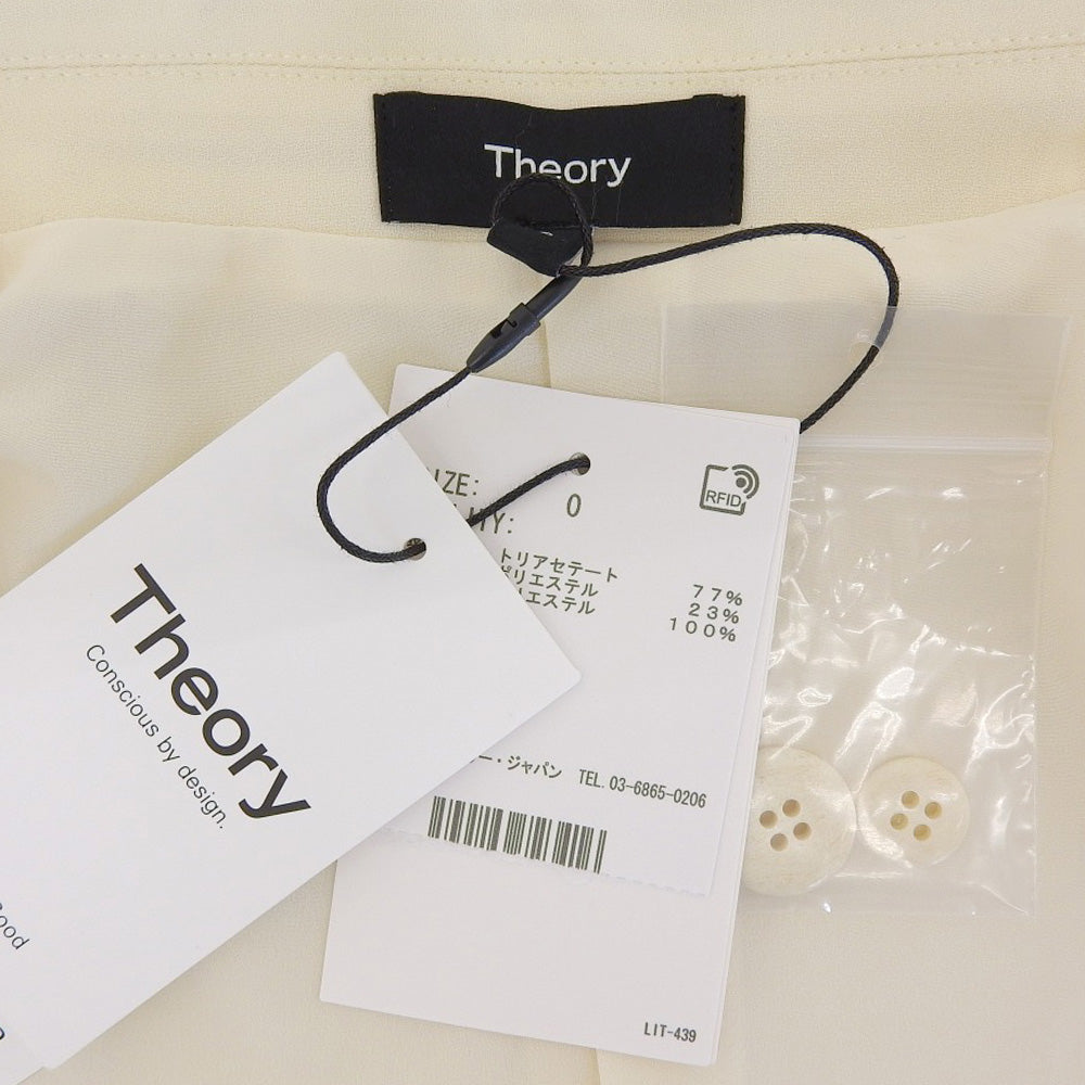 Theory セオリー 新品同様 Satin Crepe Straight Blazer テーラードジャケット レディース ライス アイボリー O 01-5204102 25SS ジャケット