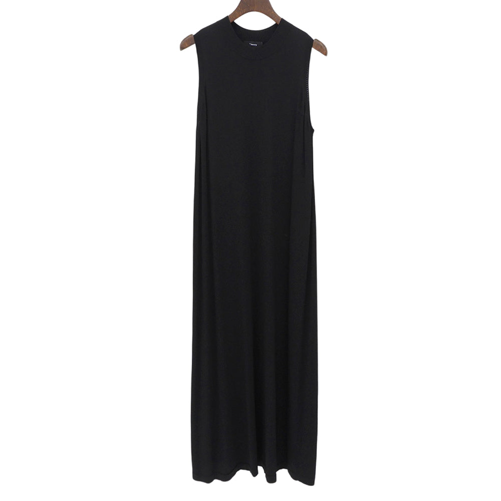 Theory セオリー New Dress Up SL Flare DR ノースリーブ ニットワンピース レディース 黒 ブラック S ワンピース