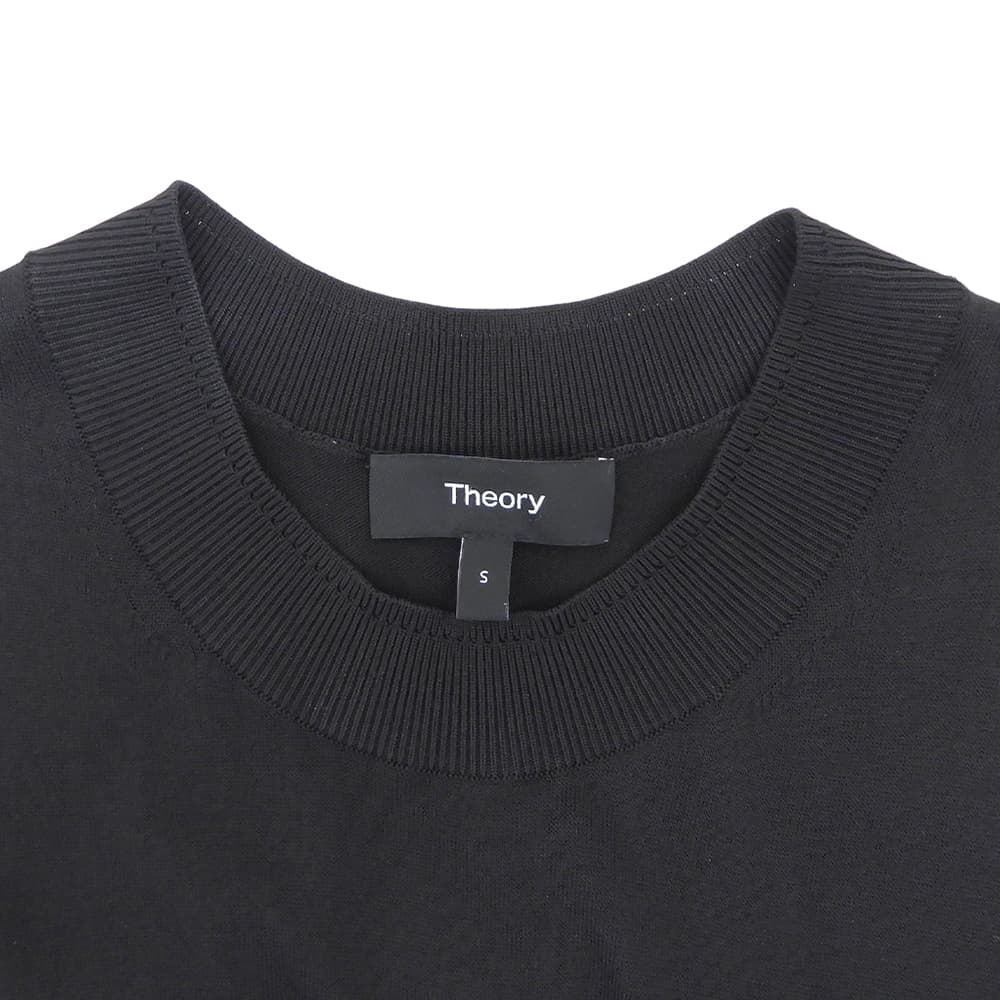 Theory セオリー New Dress Up SL Flare DR ノースリーブ ニットワンピース レディース 黒 ブラック S ワンピース