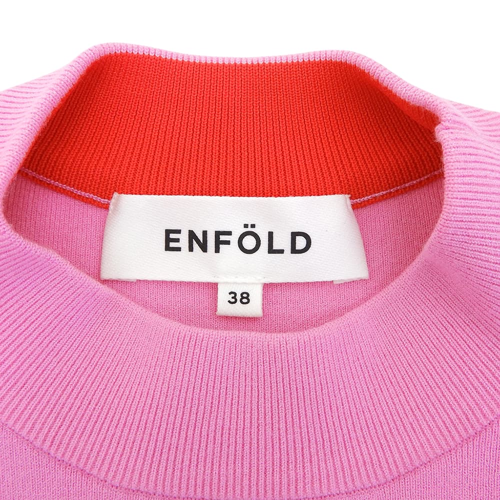 ENFOLD エンフォルド レーヨン ボックスニットプルオーバー トップス レディース ピンク 38 300HS170-0630 24AW トップス