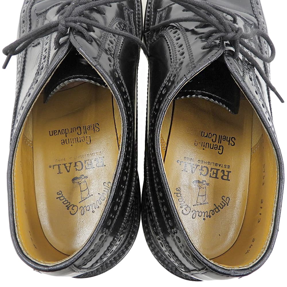 REGAL Regal Imperial Grade wingtip shell cordovan shoes men's black 24.5cm 2113 shoes