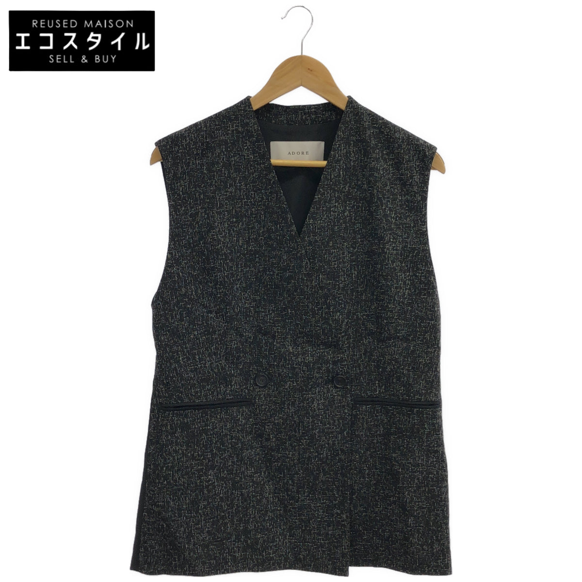 ADORE アドーア 531-3250602 ブラック ファインツイードベスト ジャケット