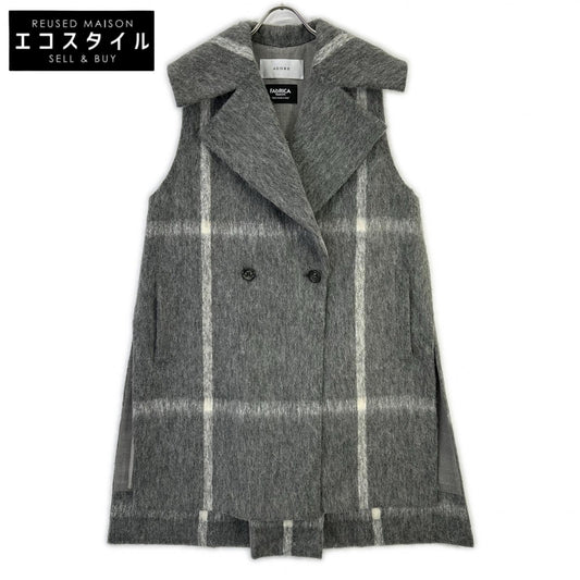 ADORE アドーア 531-2250003 グレー 【FAbRICA】使用 シャギーチェックジレ コート