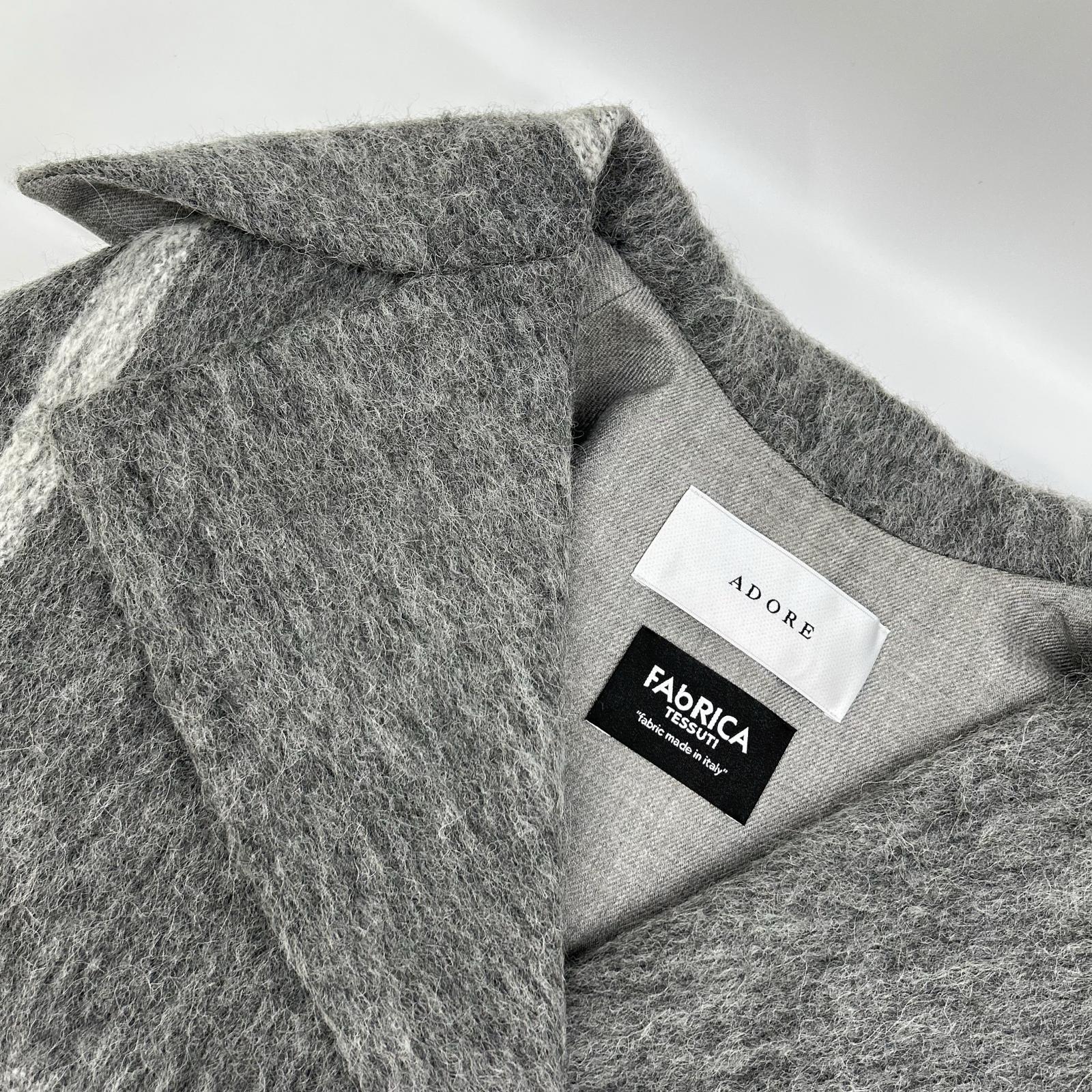 ADORE アドーア 531-2250003 グレー 【FAbRICA】使用 シャギーチェックジレ コート