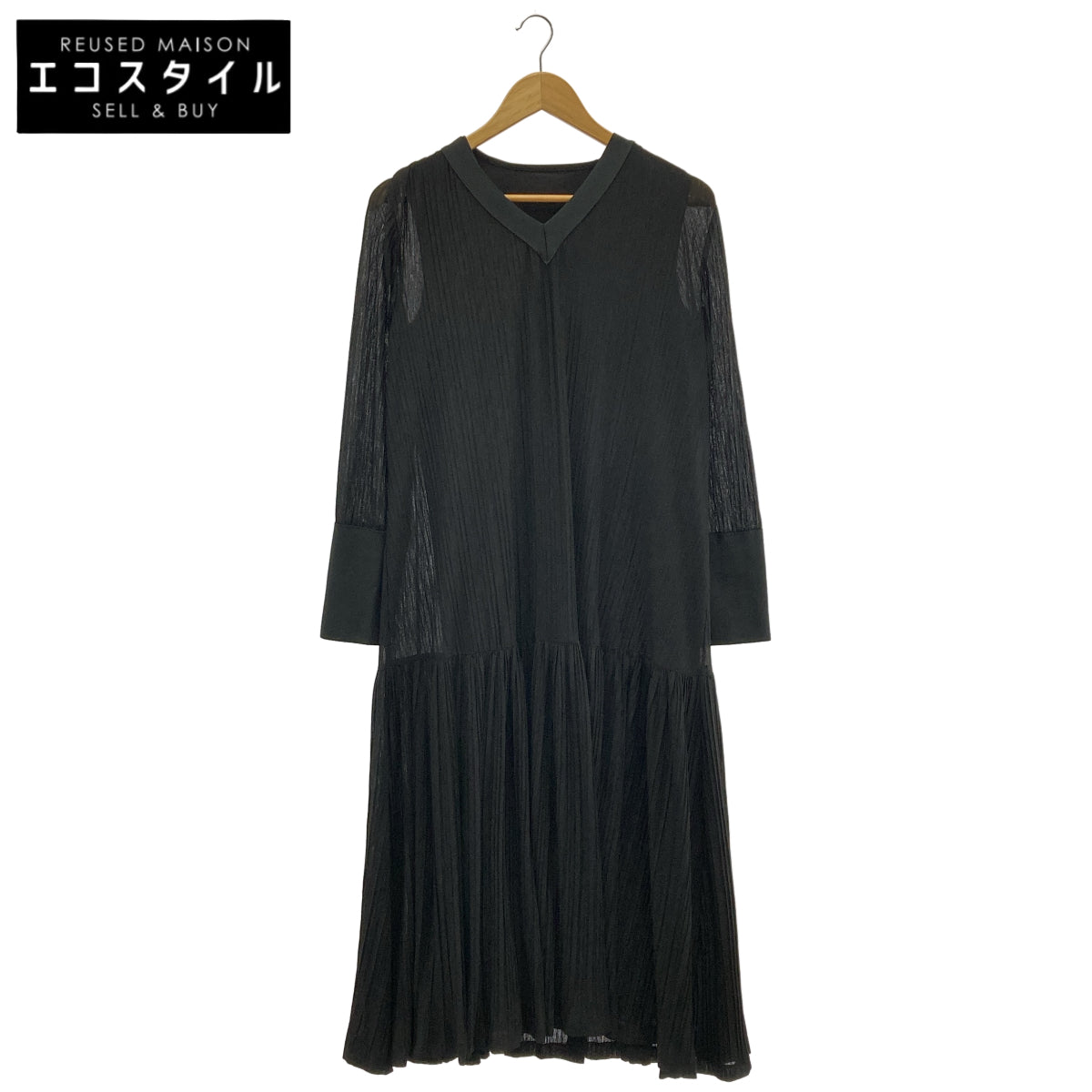 ADORE アドーア 531-1140313 ブラック シアーランダムニットワンピース トップス