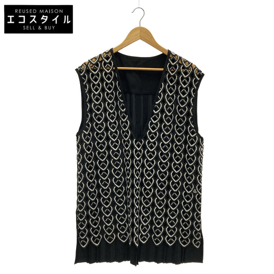 ADORE アドーア 531-2110001 ブラック フェザー柄レースベスト ジャケット