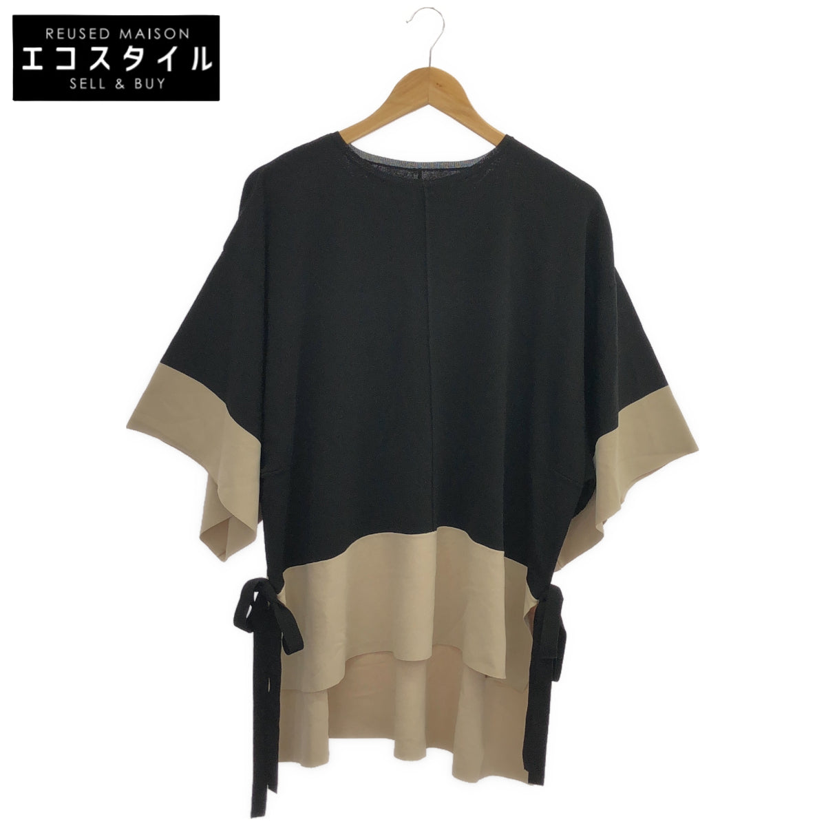 ADORE アドーア 531-1170412 ベージュ×ブラック ファインイージーニット トップス