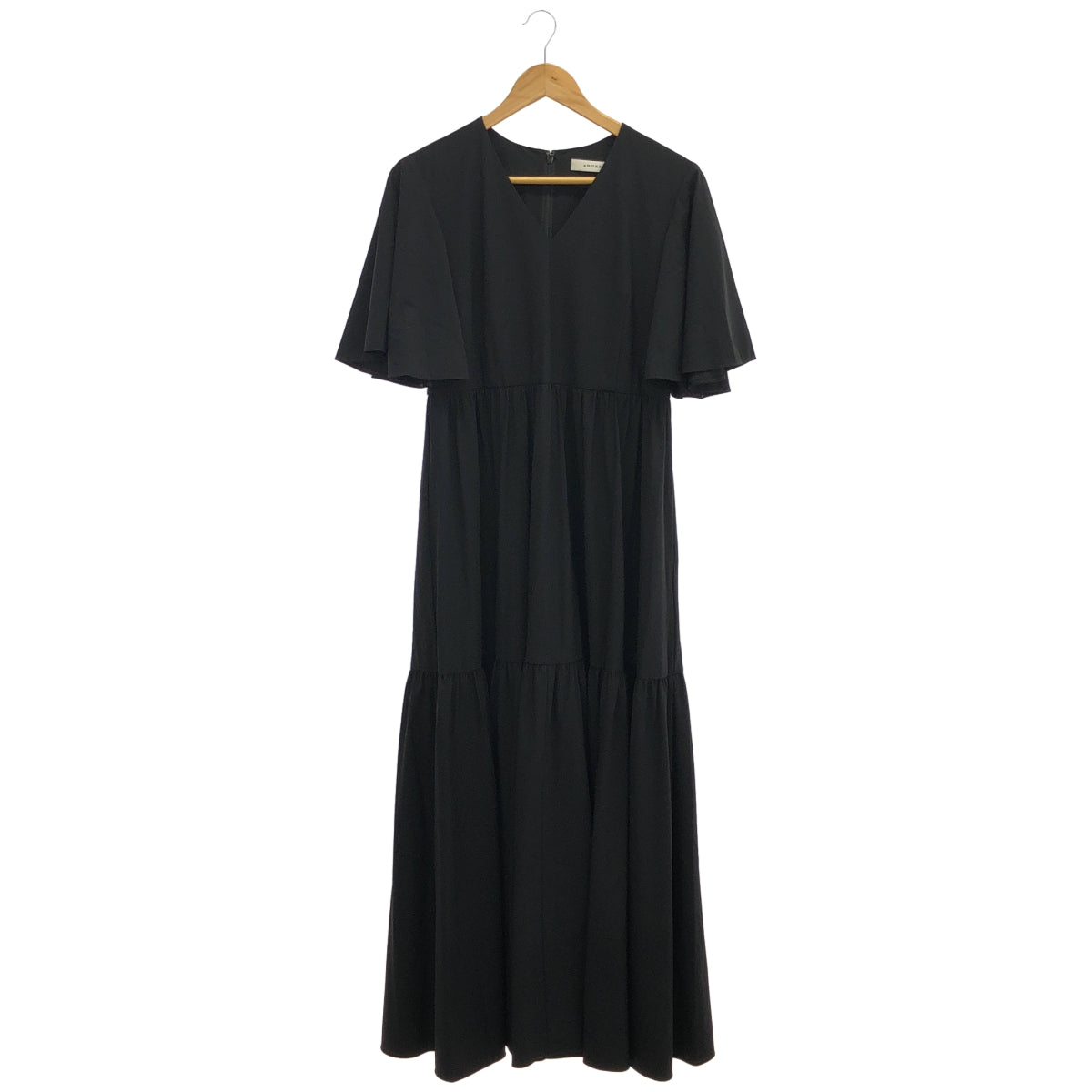 ADORE アドーア 531-9140318 ブラック スカーフ付きティアード半袖ワンピース トップス