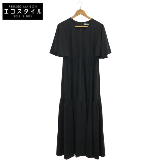 ADORE アドーア 531-9140318 ブラック スカーフ付きティアード半袖ワンピース トップス