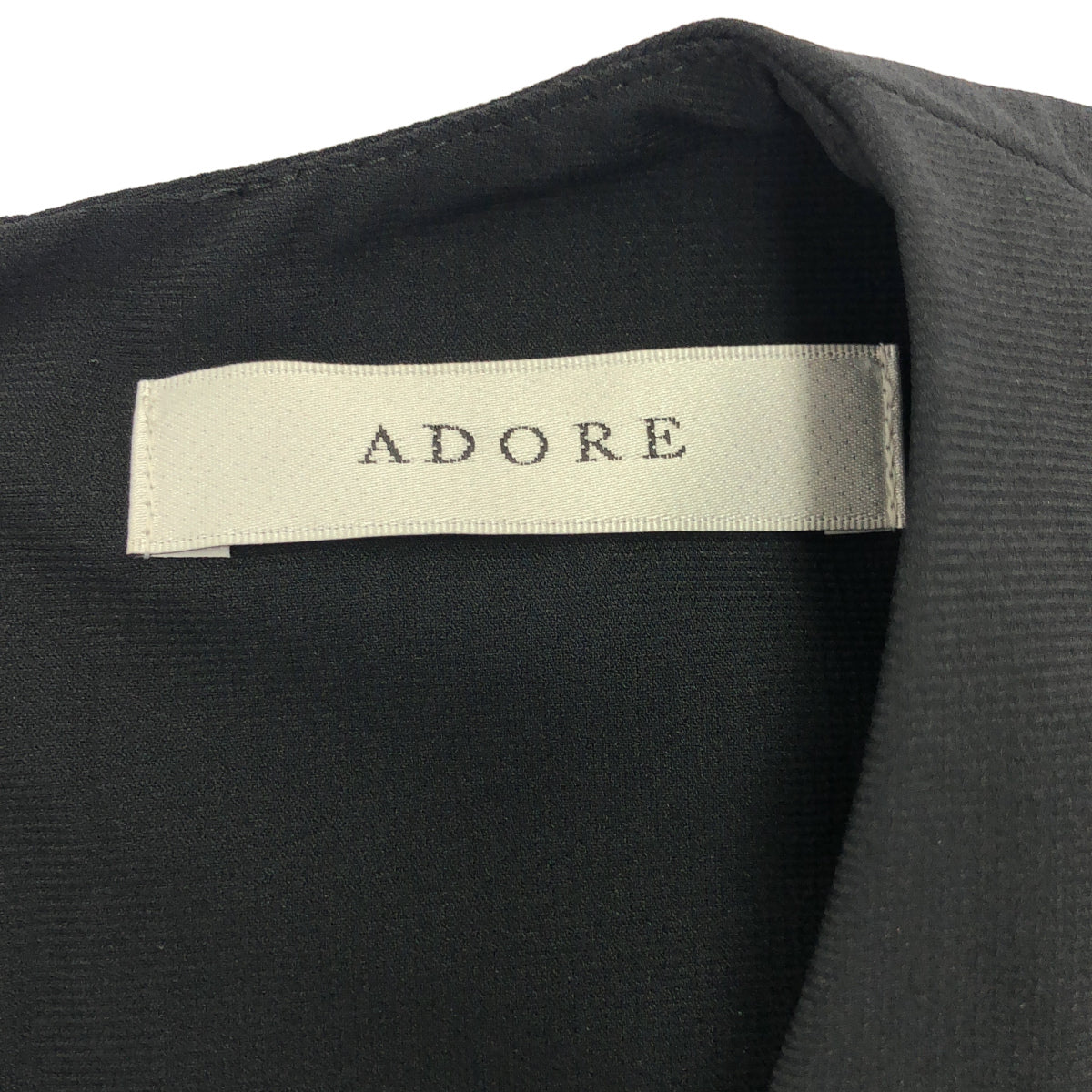 ADORE アドーア 531-9140318 ブラック スカーフ付きティアード半袖ワンピース トップス