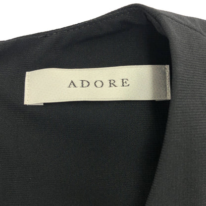 ADORE アドーア 531-9140318 ブラック スカーフ付きティアード半袖ワンピース トップス