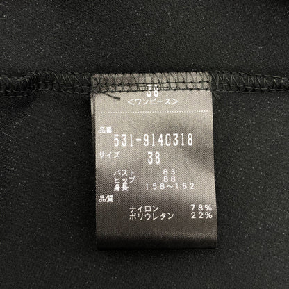 ADORE アドーア 531-9140318 ブラック スカーフ付きティアード半袖ワンピース トップス