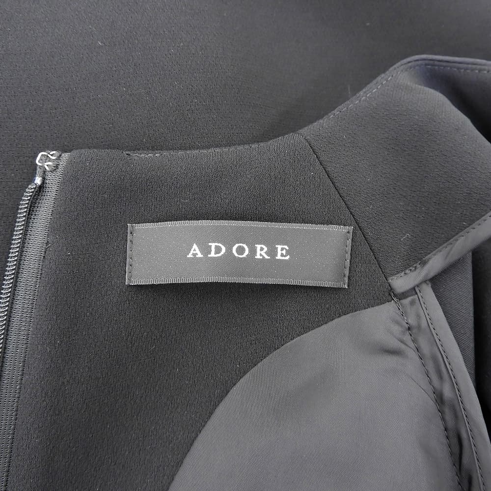ADORE アドーア 美品 トリアセWクロスワンピース レディース ブラック 38 531-9240604 ワンピース