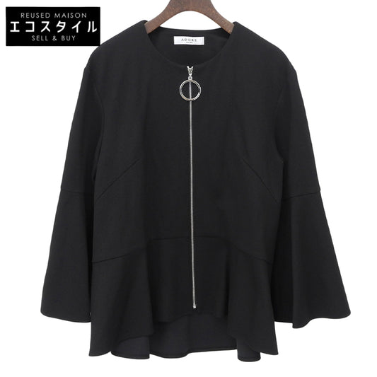 ADORE アドーア 美品 ボンジャージィージップカットソーカーディガン レディース ブラック 38 531-7260707 トップス