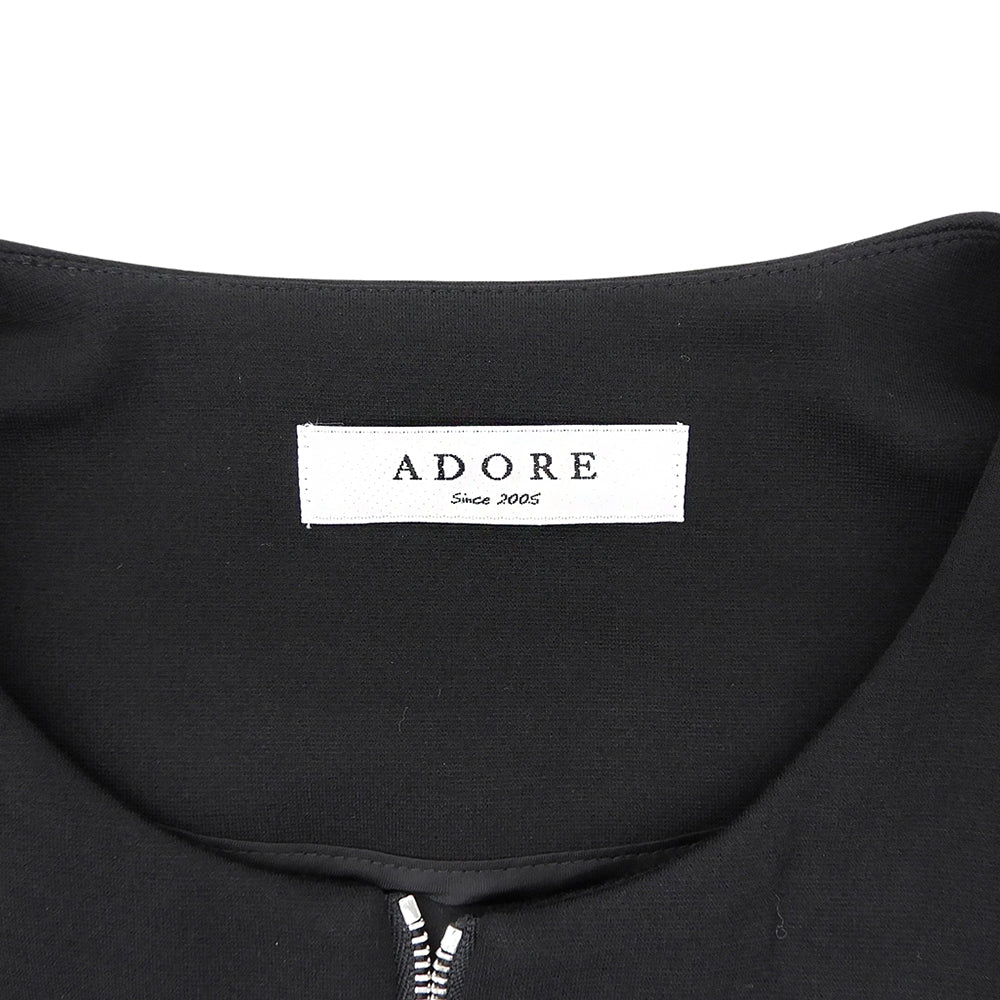 ADORE アドーア 美品 ボンジャージィージップカットソーカーディガン レディース ブラック 38 531-7260707 トップス