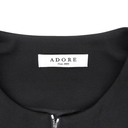 ADORE アドーア 美品 ボンジャージィージップカットソーカーディガン レディース ブラック 38 531-7260707 トップス