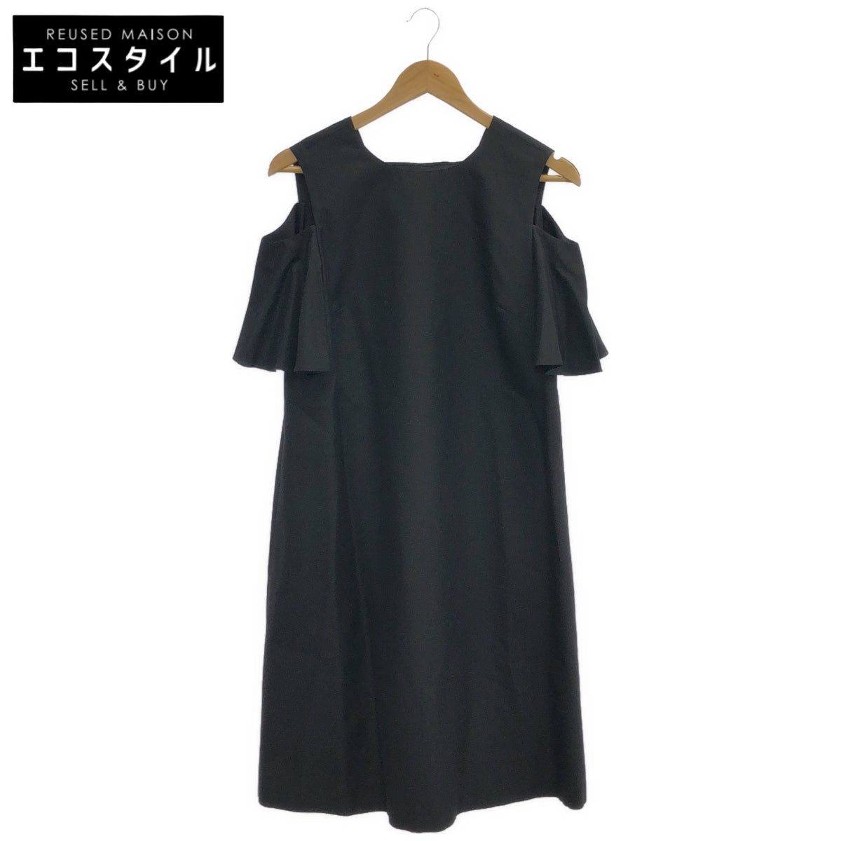 ADORE アドーア 531-7140421 ブラック カットオフバックレースアップフレアスリーブワンピース トップス