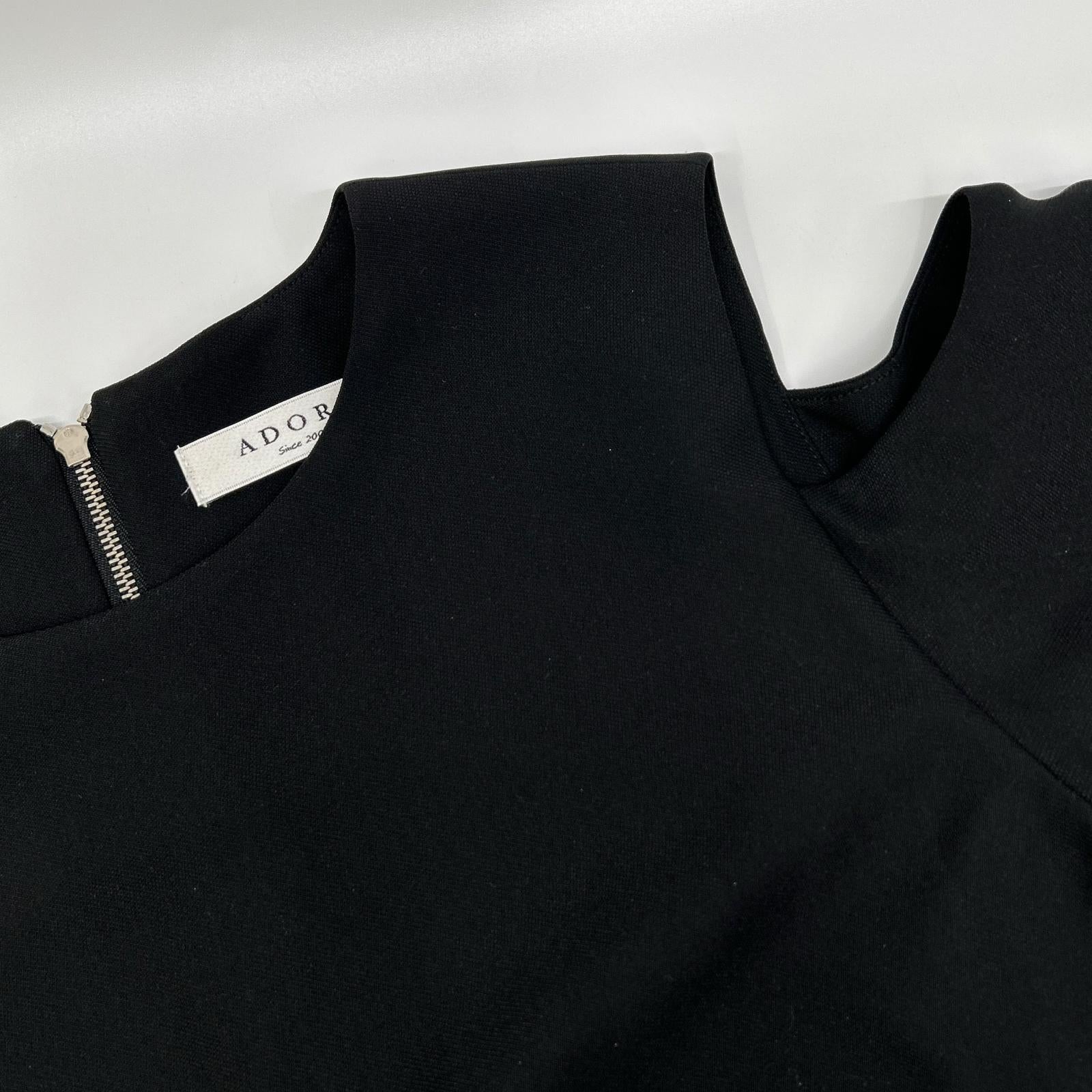 ADORE アドーア 531-7140322 ブラック カットオフフレアスリーブワンピース ワンピース
