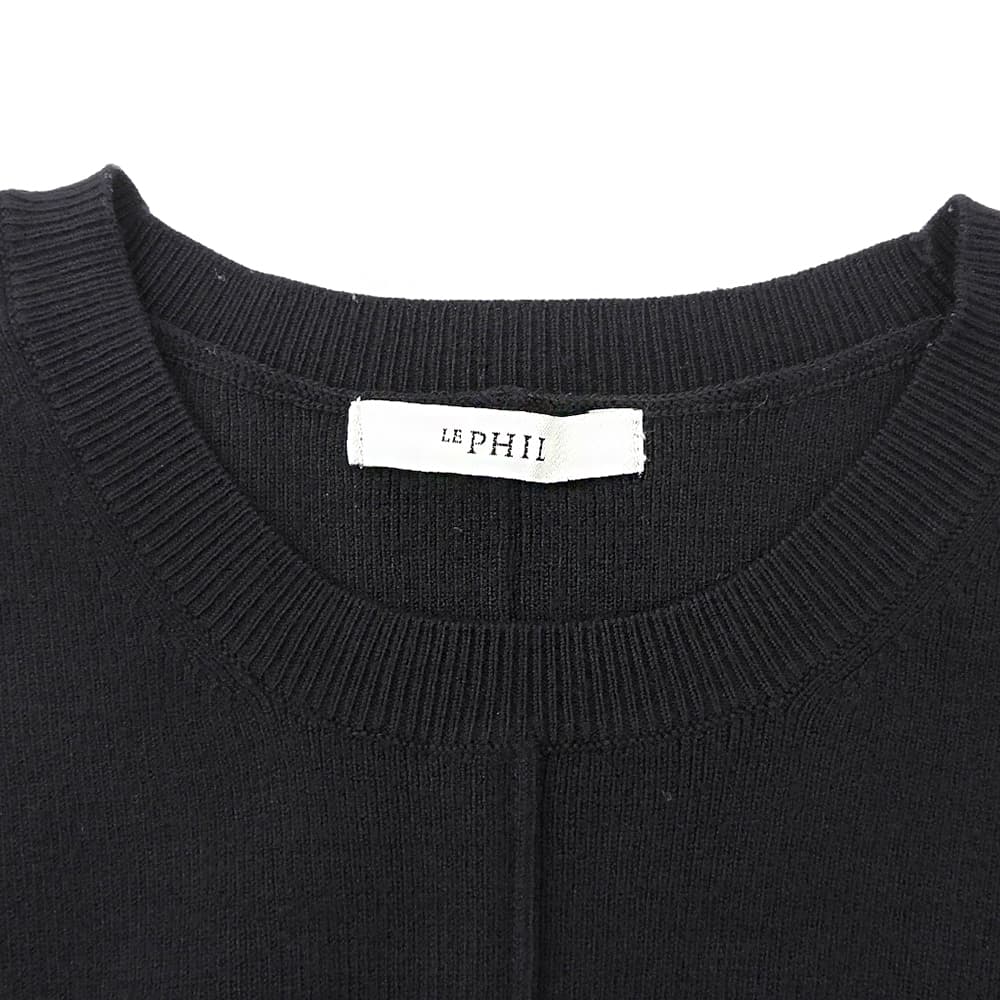 LE PHIL ル フィル アシンメトリークルーネックニット トップス レディース ブラック F 534-1170002 トップス