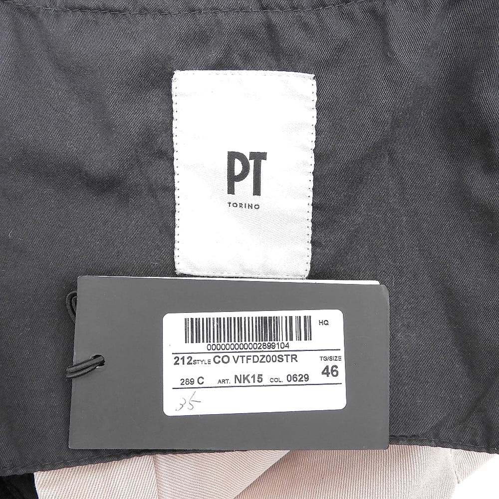 PT TORINO Like-New Stretch Cotton Chemical-Wash Twill Flat-Front Pants Pink Beige 46 Bottoms