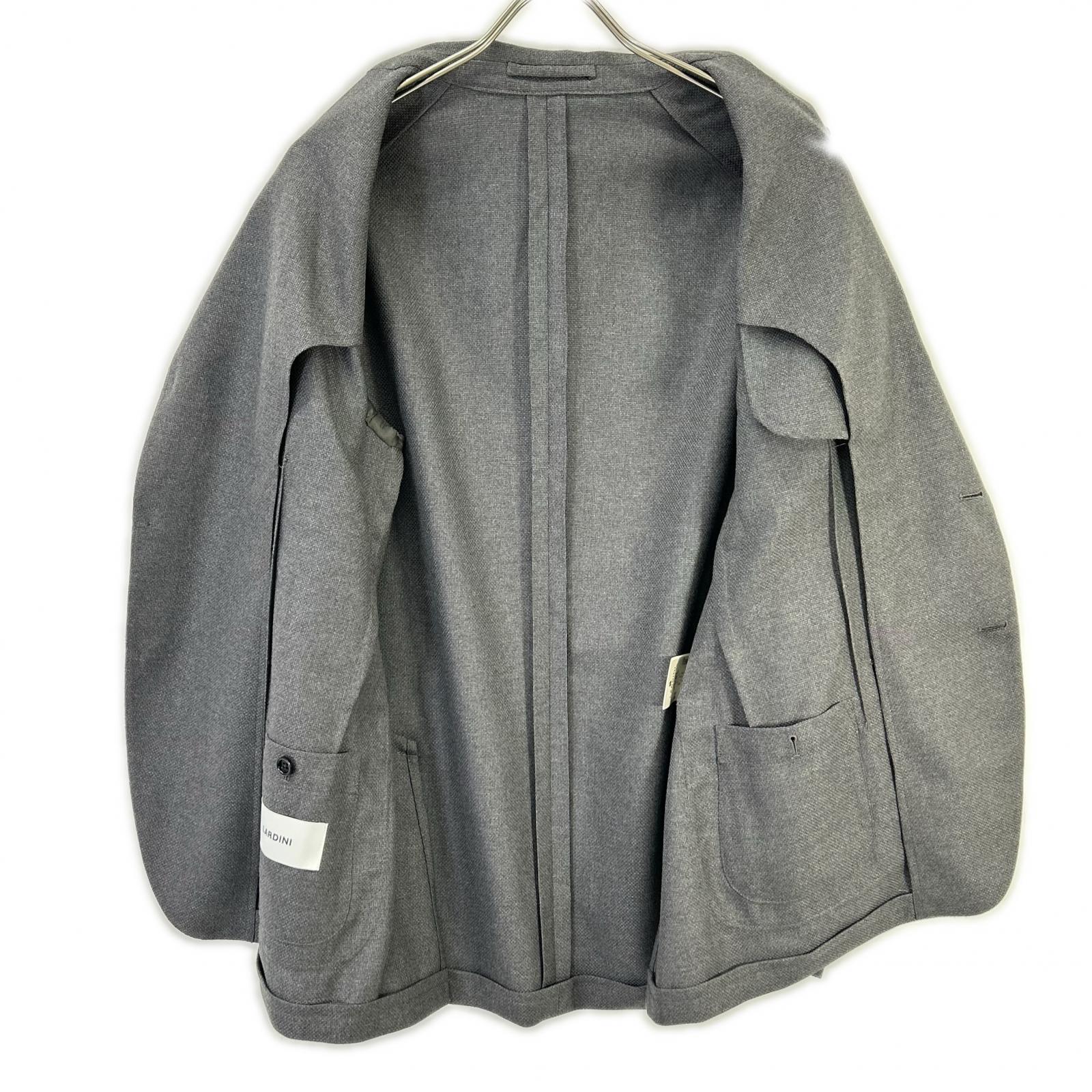 LARDINI ラルディーニ JA939AQ チャコール ウールホップサック EASY WEAR 段返り3B 2パッチ シングルジャケット ジャケット