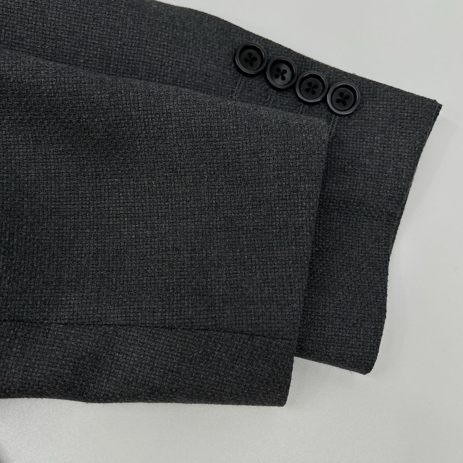 LARDINI ラルディーニ JA939AQ チャコール ウールホップサック EASY WEAR 段返り3B 2パッチ シングルジャケット ジャケット