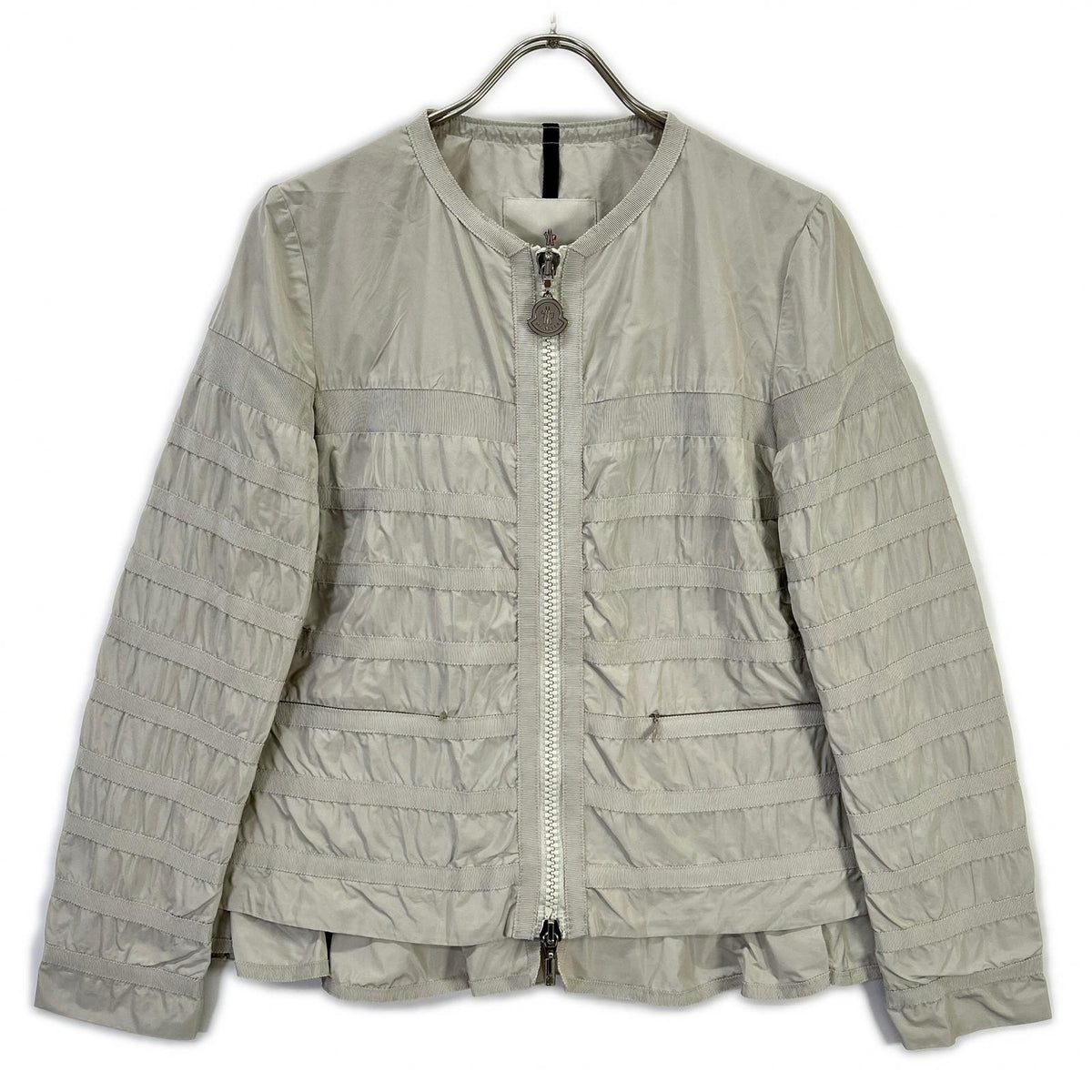 MONCLER モンクレール グレー ナイロン CARMIN ノーカラージャケット ジャケット