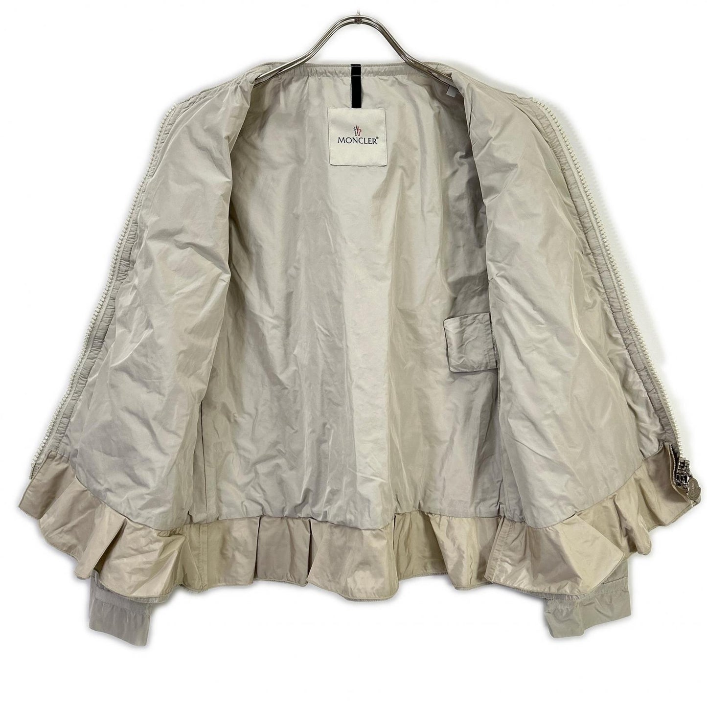 MONCLER モンクレール グレー ナイロン CARMIN ノーカラージャケット ジャケット