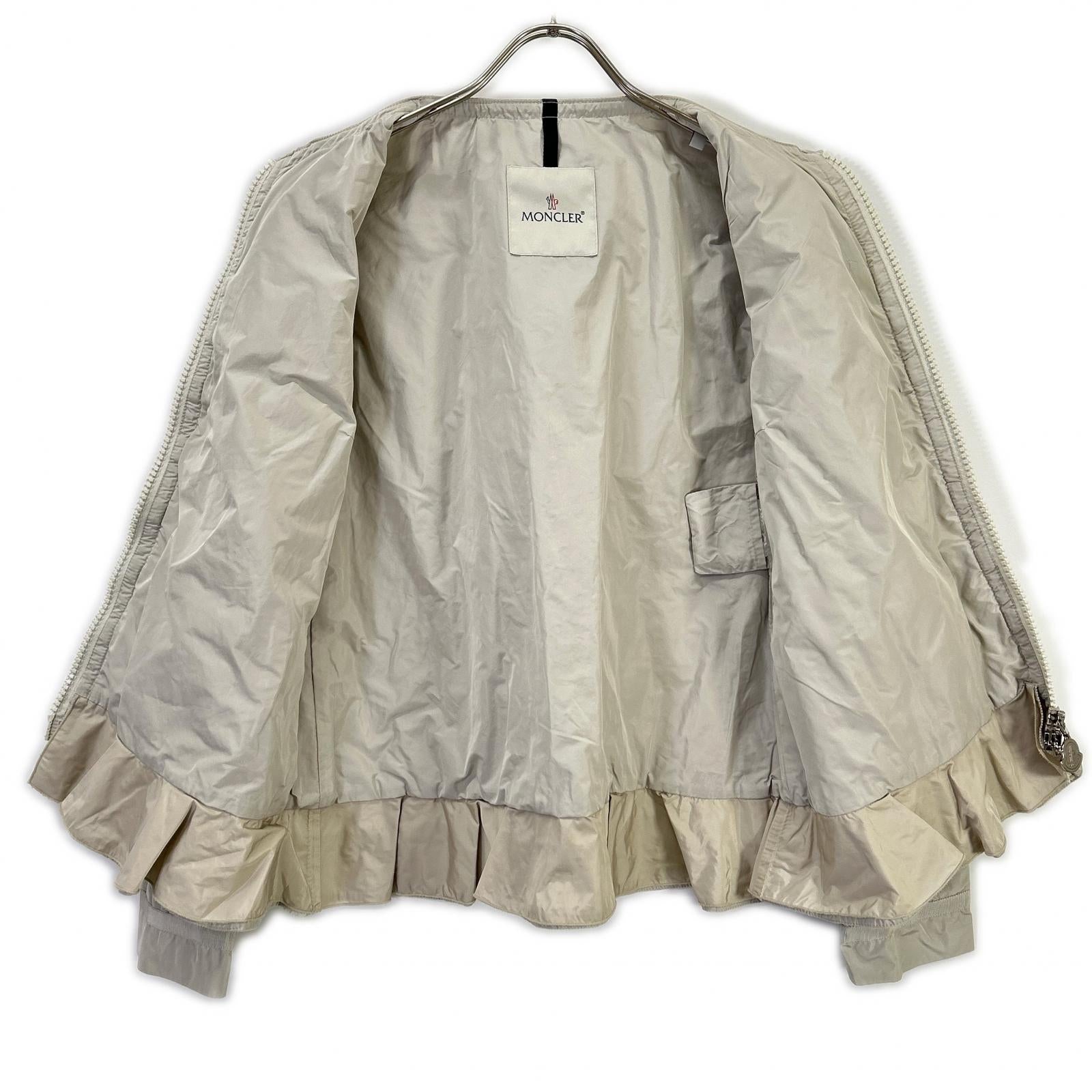 MONCLER モンクレール グレー ナイロン CARMIN ノーカラージャケット ジャケット