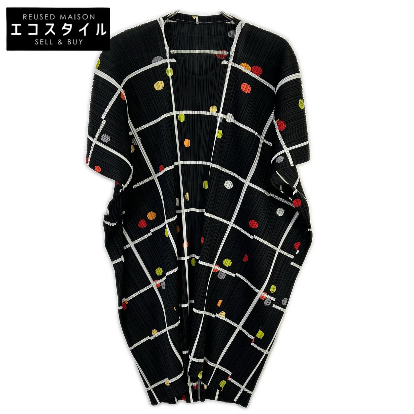 PLEATS PLEASE プリーツプリーズ 26SS PP61JT683 CROSSING DOTS ブラック ポリエステル ラウンドネック プリーツチュニック トップス