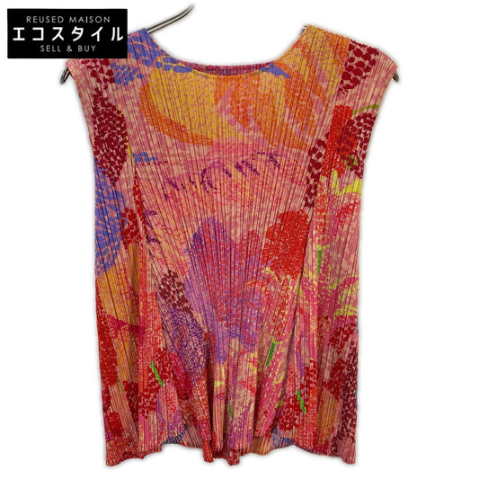 PLEATS PLEASE プリーツプリーズ 26SS PP61JK692 FOGGY FOREST ピンク ポリエステル ラウンドネック グラデーションデザイン プリーツフレアトップ トップス