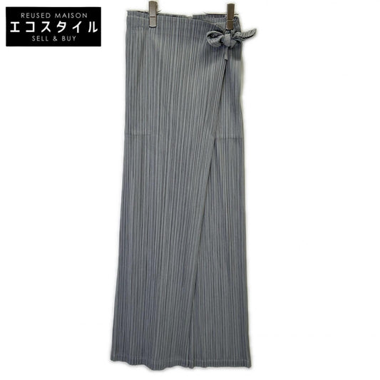 PLEATS PLEASE プリーツプリーズ 26SS PP61JF474 FACADE ライトグレー ポリエステル 変形デザインプリーツワイドパンツ ボトムス